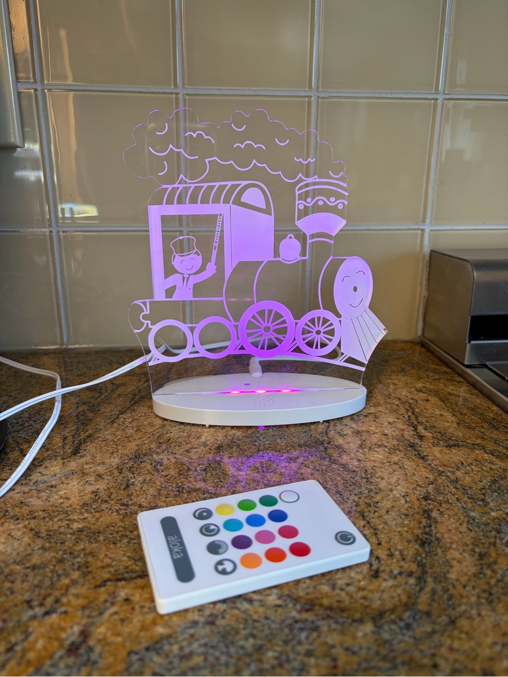 Train Acrylic LED Night Light - colour changing